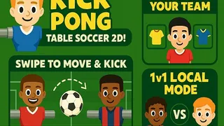 Experimenta una fusió única de futbolí i pong en aquest trepidant joc de futbol arcade. Desafia la IA o un amic al mateix dispositiu. Juga ara de franc.